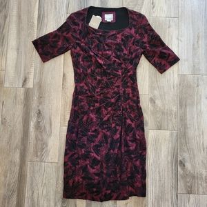 MAEVE anthropologie Elora burgundy lace sheath lined dress size 4 NWT